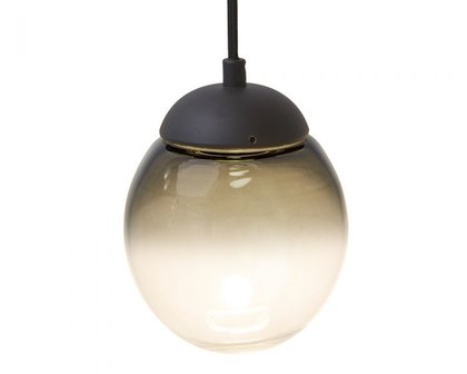 Frezoli Lighting hanglamp Vetroso 1 round smoke glass Mat zwart L.302.10.600