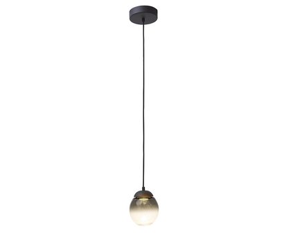 Frezoli Lighting hanglamp Vetroso 1 round smoke glass Mat zwart L.302.10.600