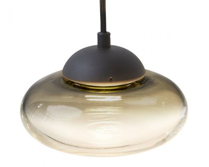 Frezoli Lighting hanglamp Vetroso 1 flat smoke glass Mat zwart L.303.10.600