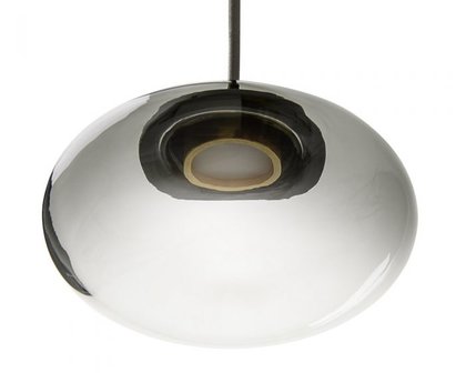 Frezoli Lighting hanglamp Vetroso 1 flat smoke glass Mat zwart L.303.10.600