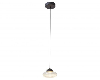 Frezoli Lighting hanglamp Vetroso 1 flat Mat zwart L.303.1.600