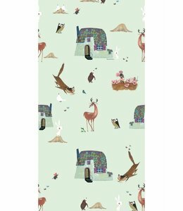 Fiep Westendorp behang Forest Animals, Groen, 97.4 x 280 cm