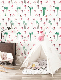 Fiep Westendorp behang Flamingo, 97.4 x 280 cm