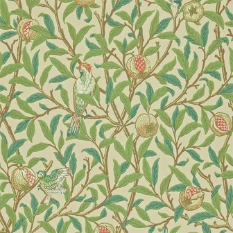 Morris &amp; Co Birds Pomegranate Bayleaf Cream 216841