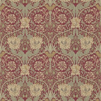 Morris &amp; Co Honeysuckle &amp; Tulip Red Gold 214700