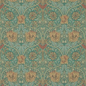 Morris &amp; Co Honeysuckle &amp; Tulip Emerald Russet 214704