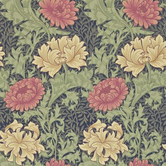 Morris &amp; Co Chrysanthemum Indigo 212549