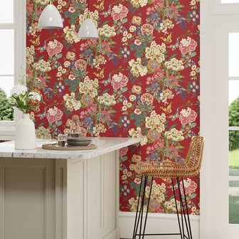 Sanderson Watergarden Emperor Peony Cinnabar Red 217119