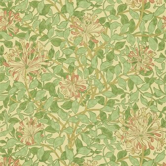 Morris &amp; Co Honeysuckle &amp; Tulip Green Beige Pink 216842