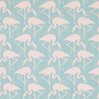 Sanderson Flamingos Turqoise Pink 214569