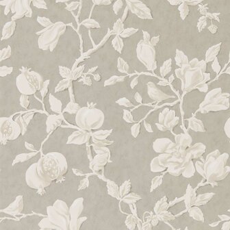 Sanderson Arboretum Wallpapers Magnolia &amp; Pomegranate Silver Linen 215722