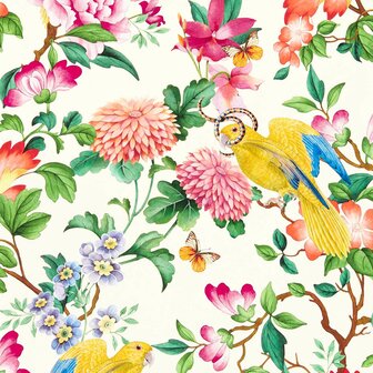 Clarke &amp; Clarke Botanical Wonders Golden Parrot Ivory W0130/02