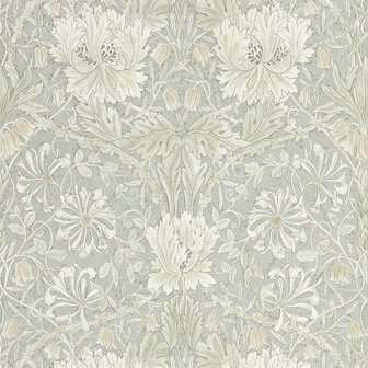 Morris &amp; Co Pure Morris North Wallpapers Honeysuckle &amp; Tulip Grey Blue 216525