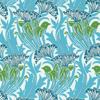 Morris &amp; Co Laceflower Garden Green/Lagoon 217355