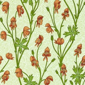 Morris &amp; Co Monkshood Tangerine Sage 217345