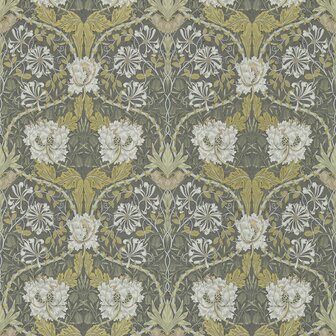 Morris &amp; Co Morris and Friends Wallpapers Honeysuckle &amp; Tulip Charcoal Gold 214701