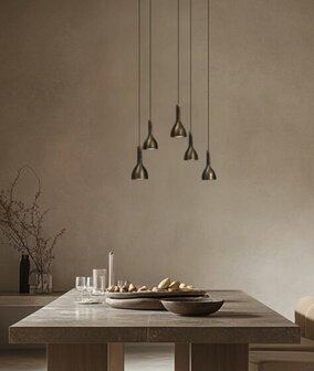 Frezoli Lighting hanglamp Tulipi 5 Donker messing 2