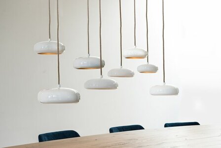Frezoli Lighting hanglamp Pebble 8 Ecru/wit