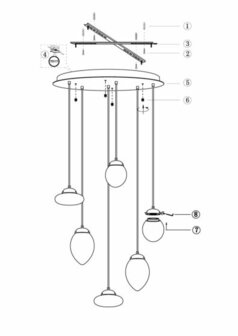 Frezoli Lighting hanglamp Vetroso 6 smoke glass Mat zwart 4