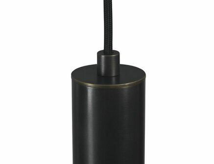 Frezoli Lighting hanglamp Tubino 5 buizen rond Mat zwart met kap zwart/bruine finish 4
