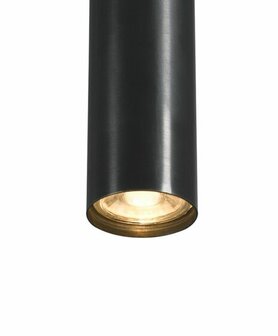 Frezoli Lighting hanglamp Tubino 5 buizen rond Mat zwart met kap zwart/bruine finish 5