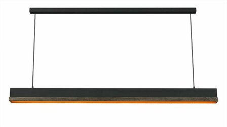 Frezoli Lighting hanglamp Simfano met donker eiken rand Mat zwart