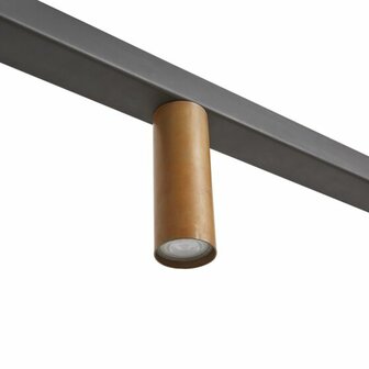 Frezoli Lighting hanglamp Tino 5 Mat zwart met koperen kap 2