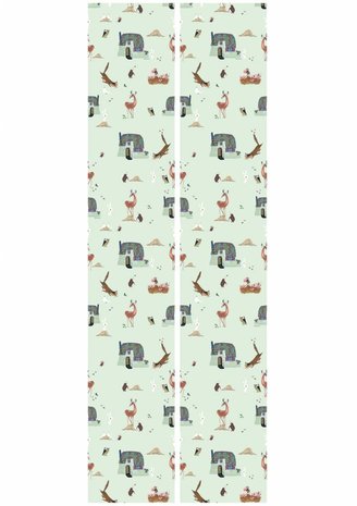 Fiep Westendorp behang Forest Animals, Groen, 97.4 x 280 cm
