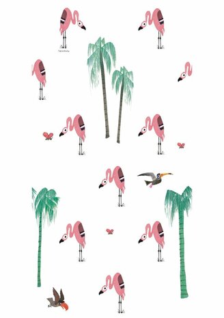 Fiep Westendorp behang Flamingo, 97.4 x 280 cm