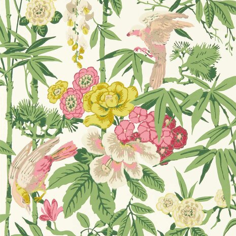 Sanderson Bamboo Birds Scallion Green 217130