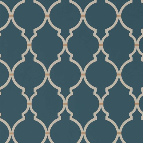 Sanderson Watergarden Empire Trellis Indigo Linen 216338