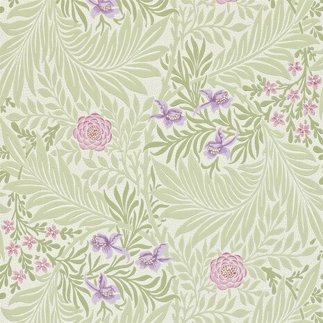 Morris & Co Daisy Larkspur Olive Lilac 212555