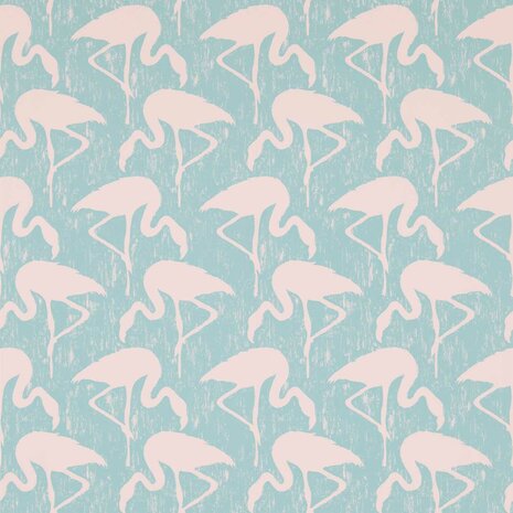 Sanderson Flamingos Turqoise Pink 214569