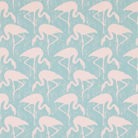 Sanderson Flamingos Turqoise Pink 214569