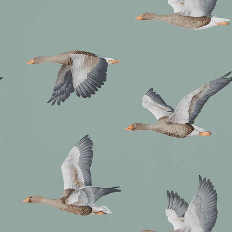 Sanderson Elysian Geese Blue Clay 216610