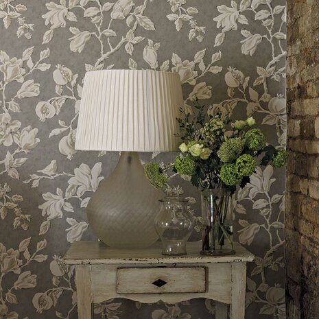 Sanderson Arboretum Wallpapers Magnolia & Pomegranate Silver Linen 215722