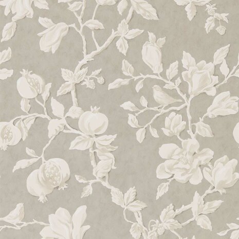 Sanderson Arboretum Wallpapers Magnolia & Pomegranate Silver Linen 215722