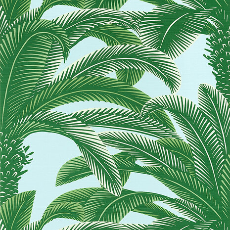 Thibaut Palm Grove Queen Palm Green& Blue  T13908