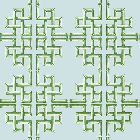 Thibaut Palm Grove Boca Bamboo Green & Blue T13903
