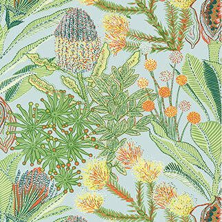 Thibaut Palm Grove Protea Light Blue T13925