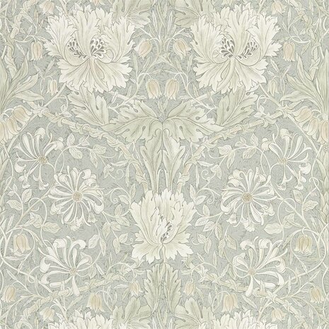 Morris & Co Pure Morris North Wallpapers Honeysuckle & Tulip Grey Blue 216525