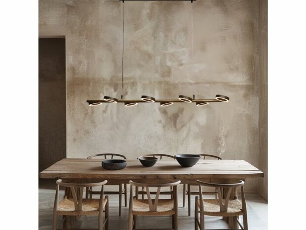 Frezoli Lighting hanglamp Apriro 8 lichts Donker messing 2