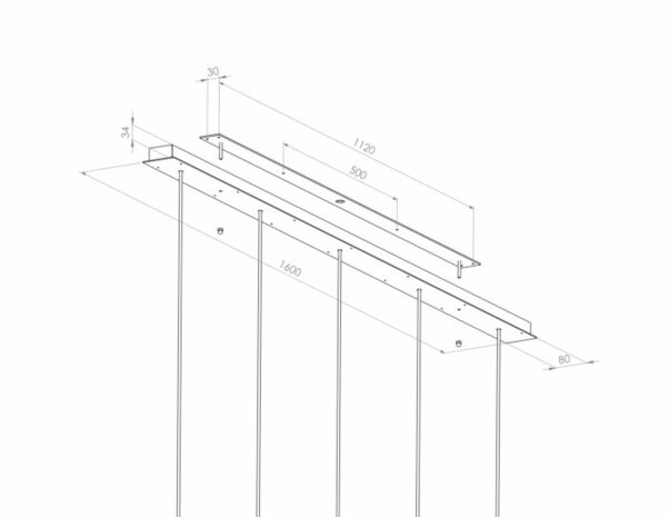 Frezoli Lighting hanglamp Tubino 5 buizen Mat zwart met koperen kap 4