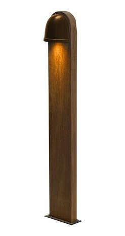 Frezoli Lighting Buitenlamp Murlo op hardhouten paaltje Donker messing 