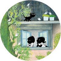 Behangcirkel met Jip & Janneke, Birds, ø 190 cm CK-083