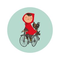 Behangcirkel Riding my Bike, ø 142.5 cm SC-027