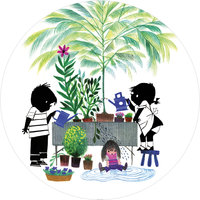Behangcirkel met Jip & Janneke, Gardening, ø 190 cm CK-082