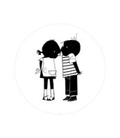 Behangcirkel met Jip & Janneke, Kiss, ø 190 cm CK-085