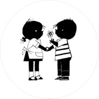 Behangcirkel met Jip & Janneke, Flower, ø 190 cm  