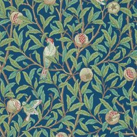 Morris & Co Compilation Wallpaper Birds Pomegranate Blue Sage 216815